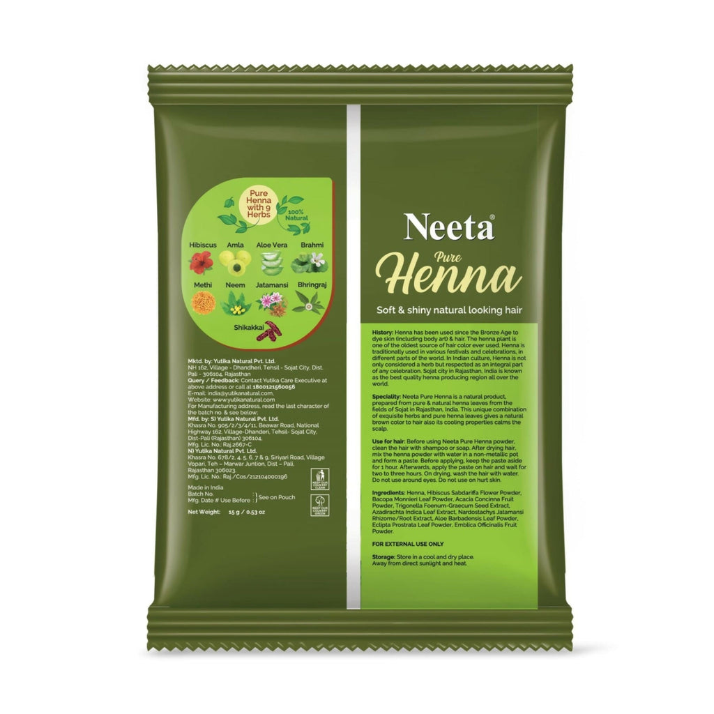 Neeta Pure Henna Soft & Shiny Natural Brown Hair Color | Grocsy