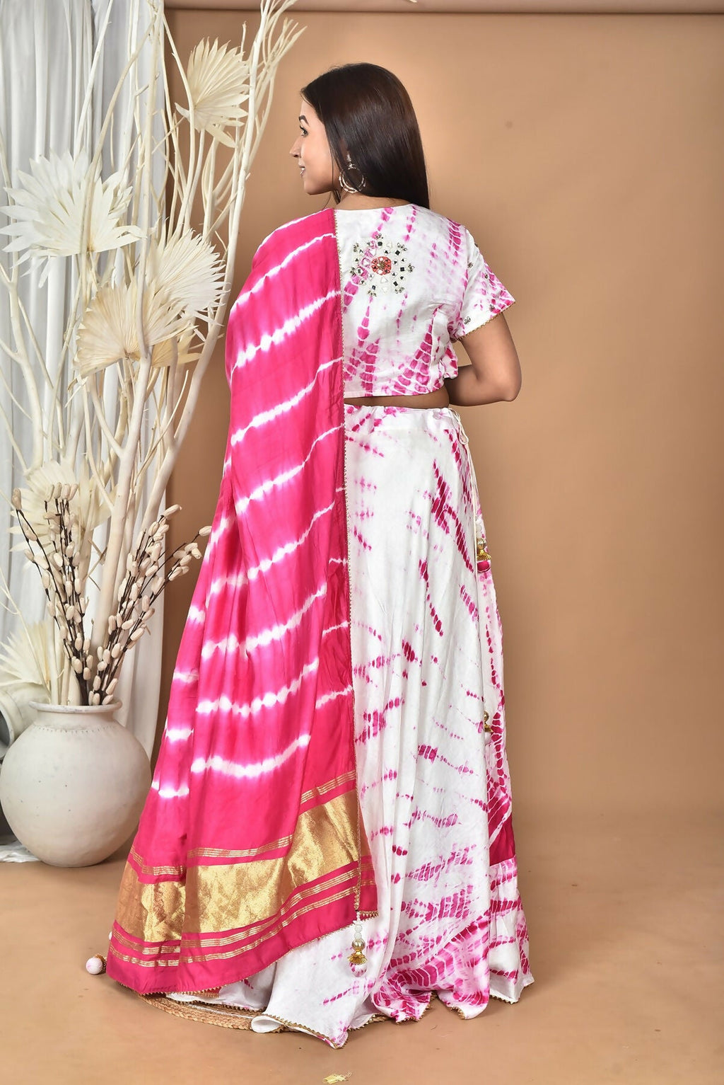 Morchari Women Tai Dai And Hand Embroidery Lehenga-Rani | Grocsy