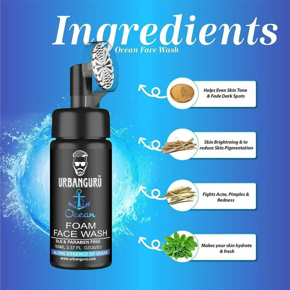 Urbanguru Refreshing Ocean Foam Face Wash | Grocsy