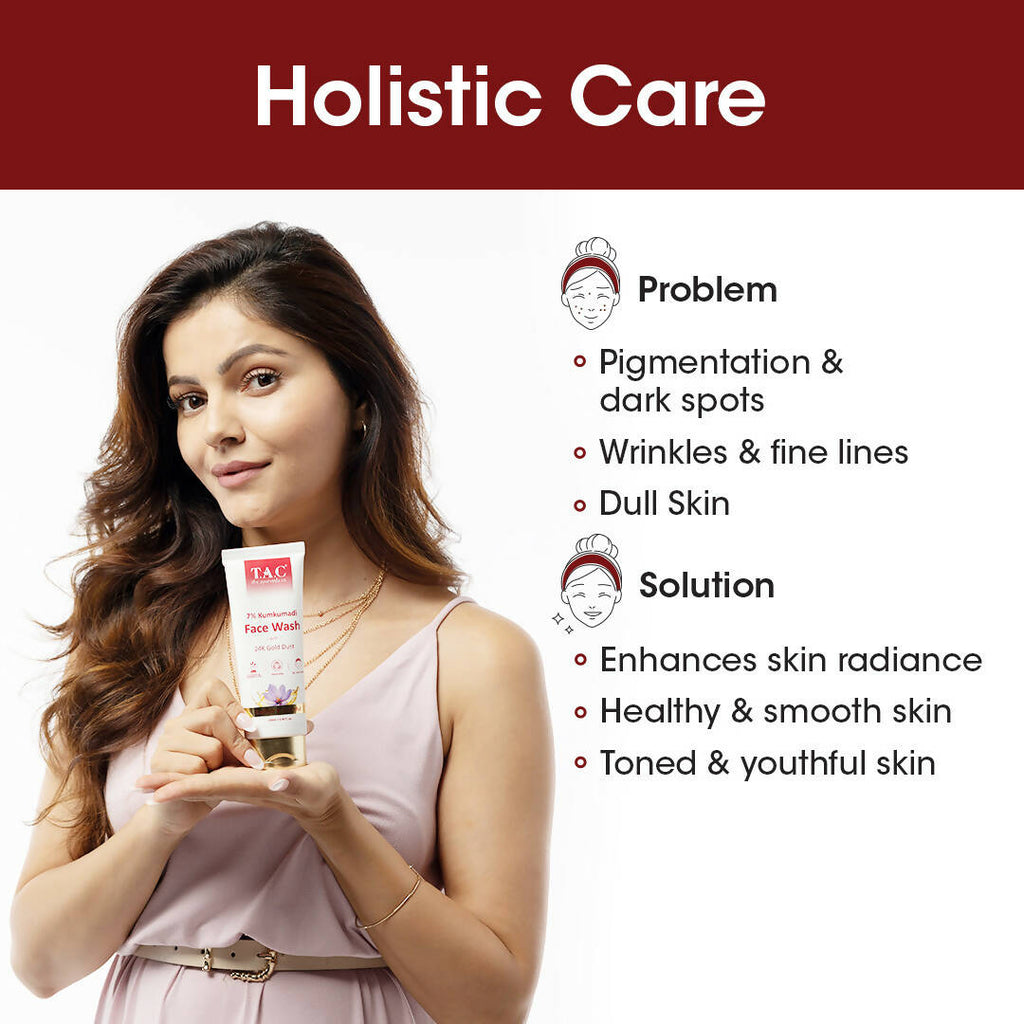 TAC - The Ayurveda Co. 7% Kumkumadi Face Wash for Glowing Skin | Grocsy