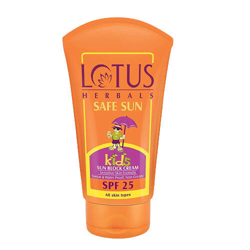 Lotus Herbals Safe Sun Kids Sun Block Cream SPF 25 | Grocsy