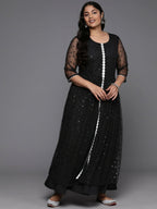 Ahalyaa Women's Traditional wear Kurta Set - Black | Grocsy