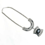 Mominos Fashion Johar Kamal Oxidised Silver-Plated Stone Work Long Necklace Handicraft | Grocsy
