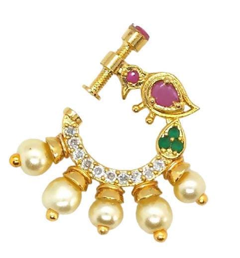 Multicolor AD Bridal Peacock Nose Ring | Grocsy