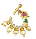 Multicolor AD Bridal Peacock Nose Ring | Grocsy