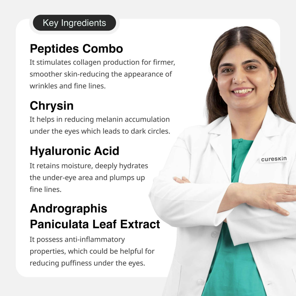 Cureskin Bio-Peptide Under Eye Cream for Dark Circles | Grocsy