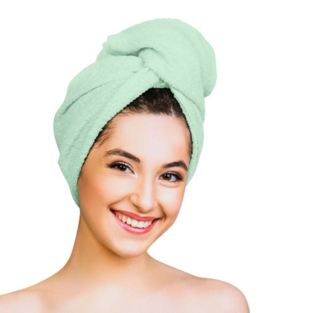 Nykaa Naturals Microfiber Hair Wrap for Frizz Free & Shiny Hair - Green | Grocsy