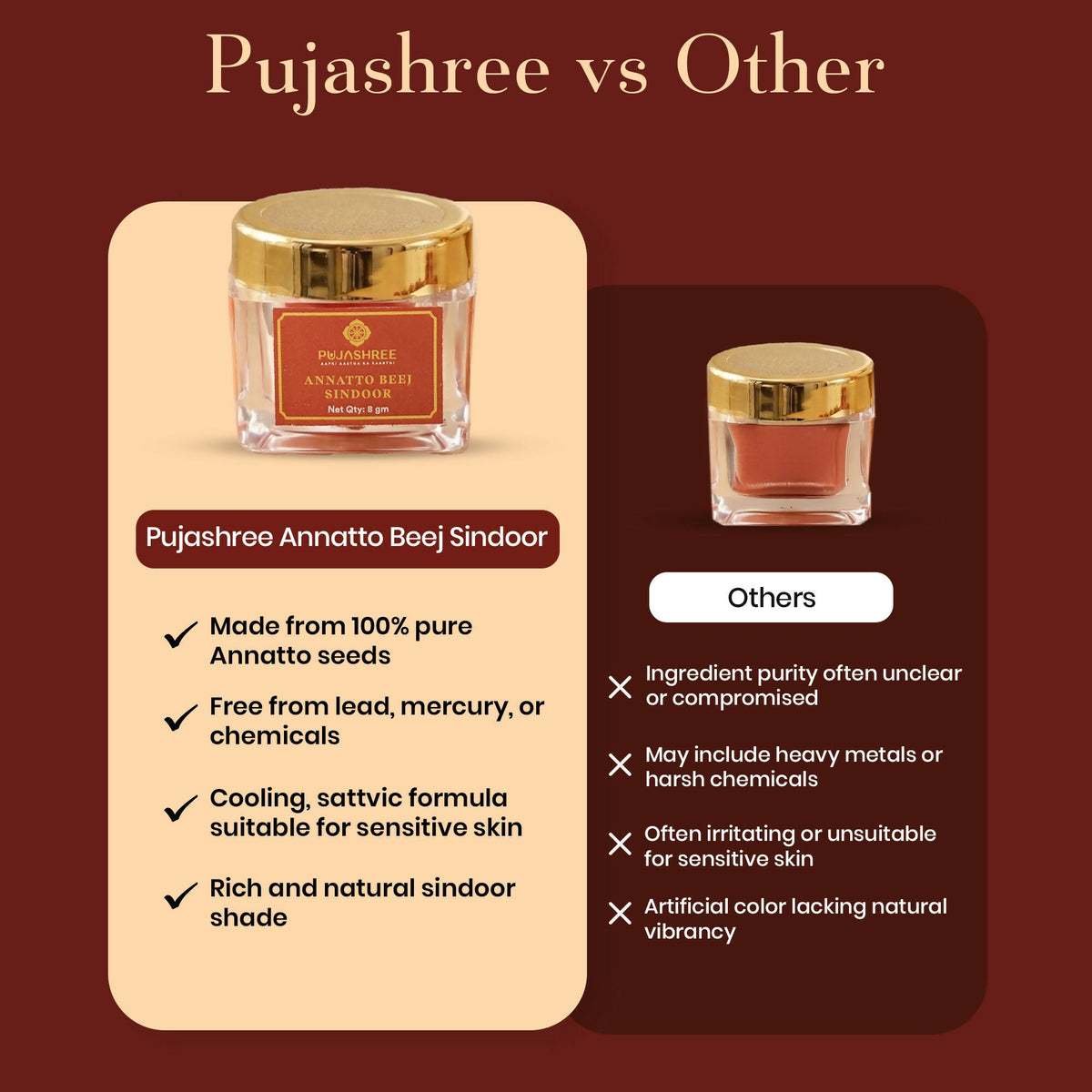Pujashree Annatto Beez Sindoor – Traditional Sacred Sindoor for Puja & Religious Rituals | Grocsy