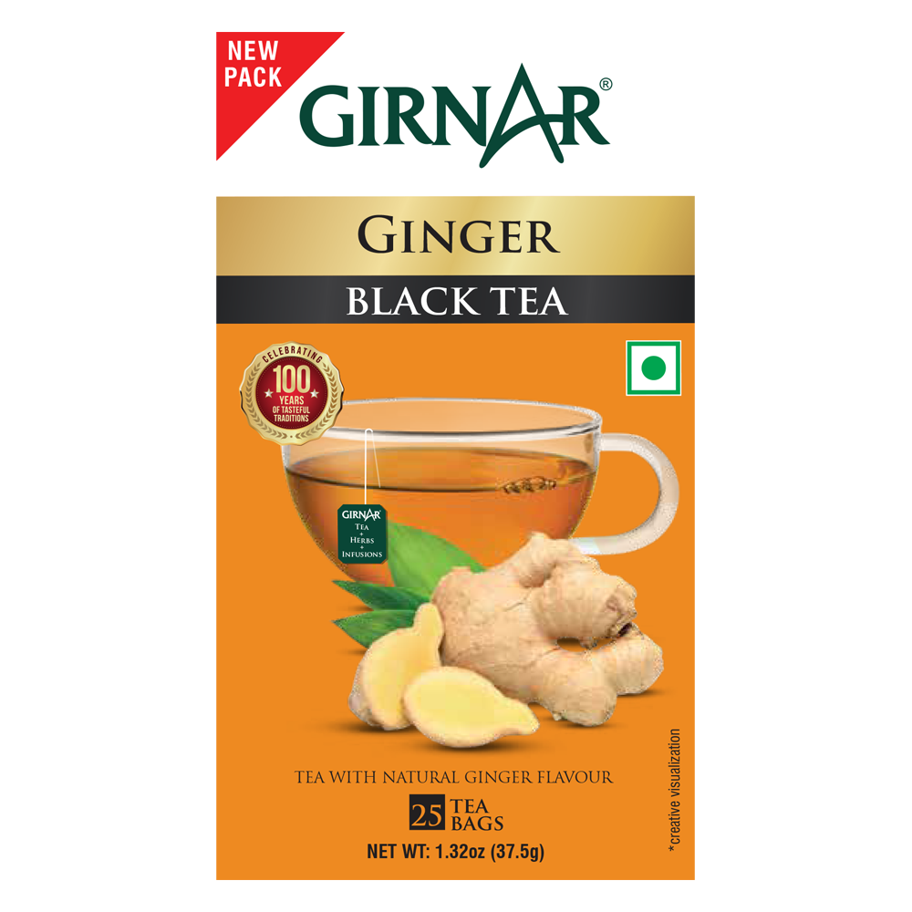 Girnar Black Tea Bags - Adrak | Grocsy