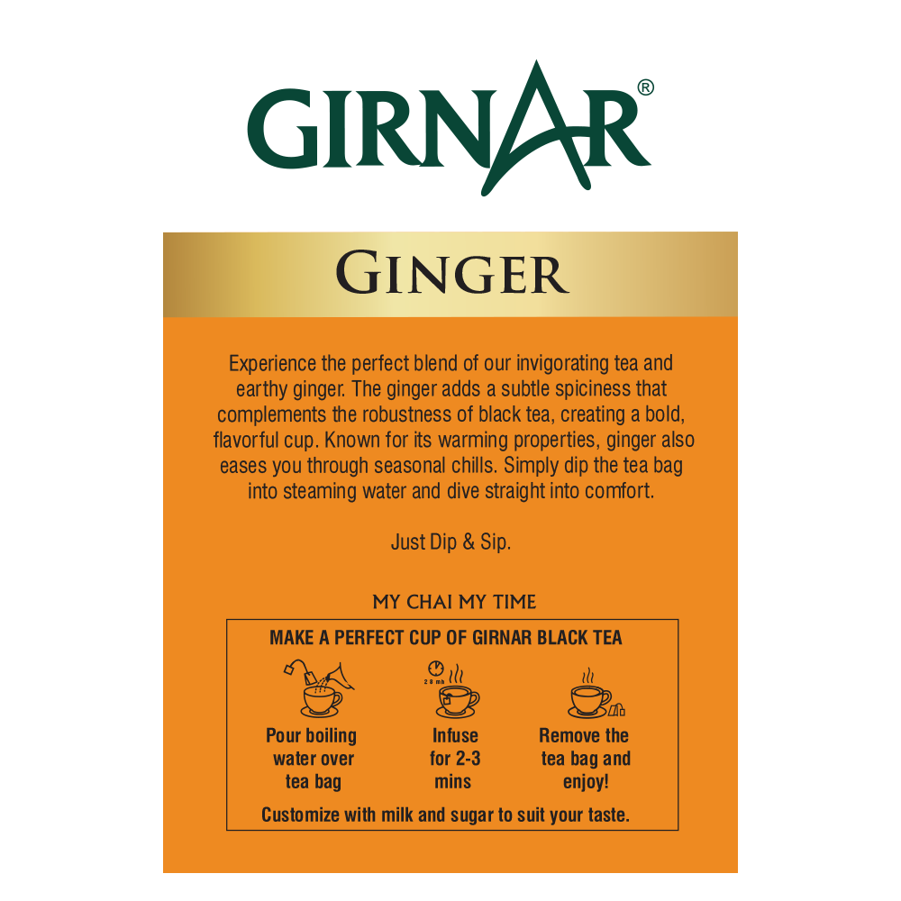 Girnar Black Tea Bags - Adrak | Grocsy