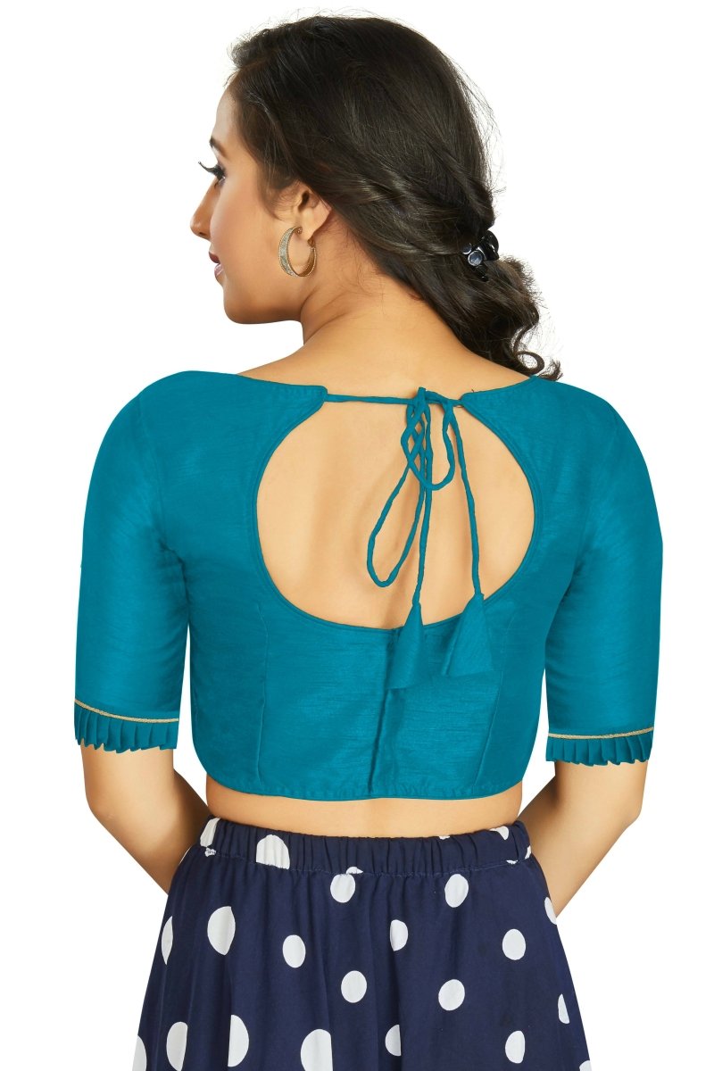 Aastha Fashion Women's Firozi Art Silk Designer Party Wear Readymade Blouse | Grocsy