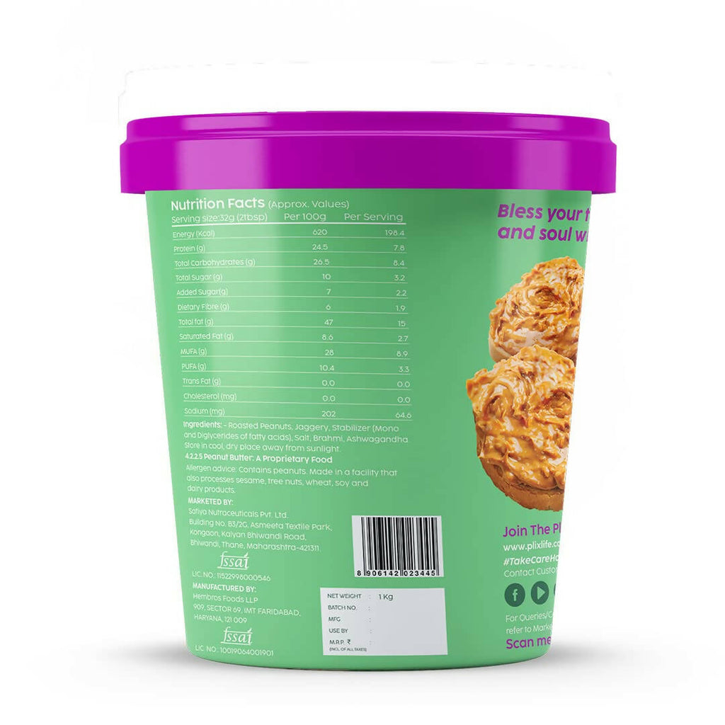 PLIX The Plant Fix Ashwagandha And Brahmi Peanut Butter | Grocsy
