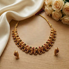 Jewel City Antique Gold Plated Ganesha Temple Jewelry Set For Wedding & Festivals | Grocsy