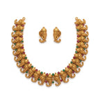 Jewel City Antique Gold Plated Ganesha Temple Jewelry Set For Wedding & Festivals | Grocsy