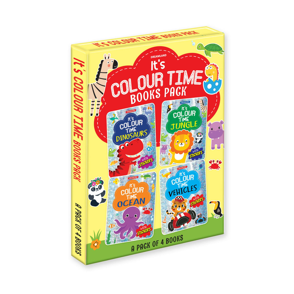 Dreamland It's Colour Time Books Pack- A Pack of 4 Books : Children Drawing, Painting & Colouring Book | Grocsy
