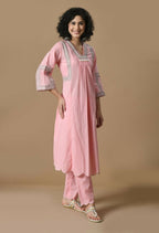 Joban Fashion Pink Cotton Kurta Set | Grocsy