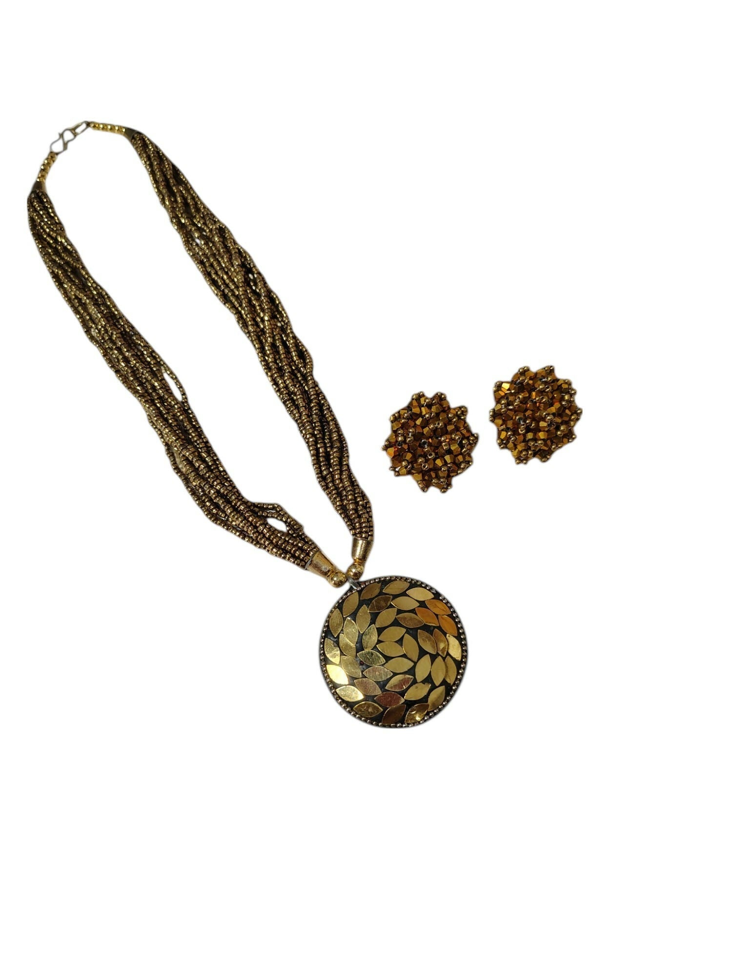 Inhanns All-Day Statement Beaded Necklace Set - Gold | Grocsy
