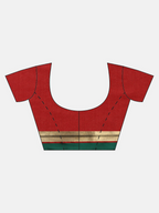 Saree Mall Red & Green Solid Saree | Grocsy