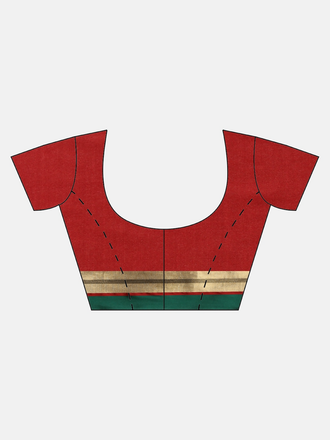 Saree Mall Red & Green Solid Saree | Grocsy