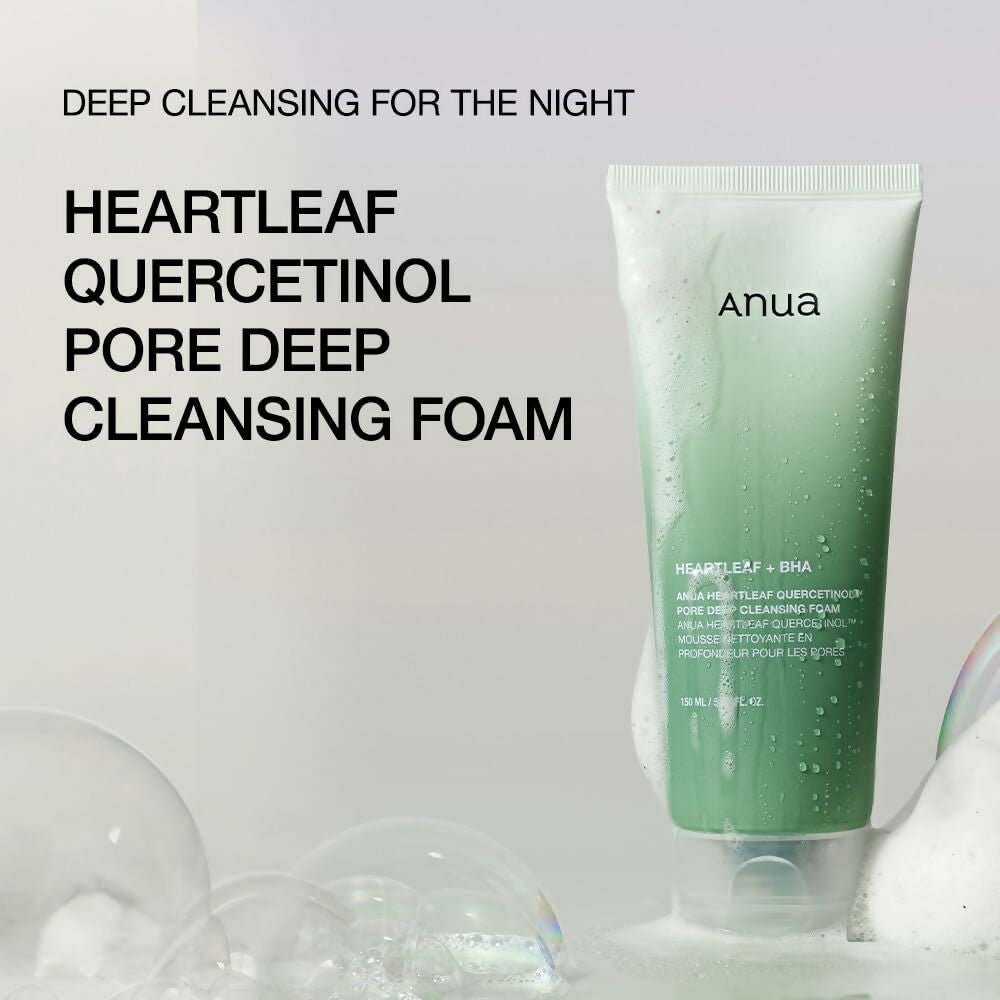 Anua Heartlef Quercetinol Pore Deep Cleansing Foam - Korean Skincare | Grocsy
