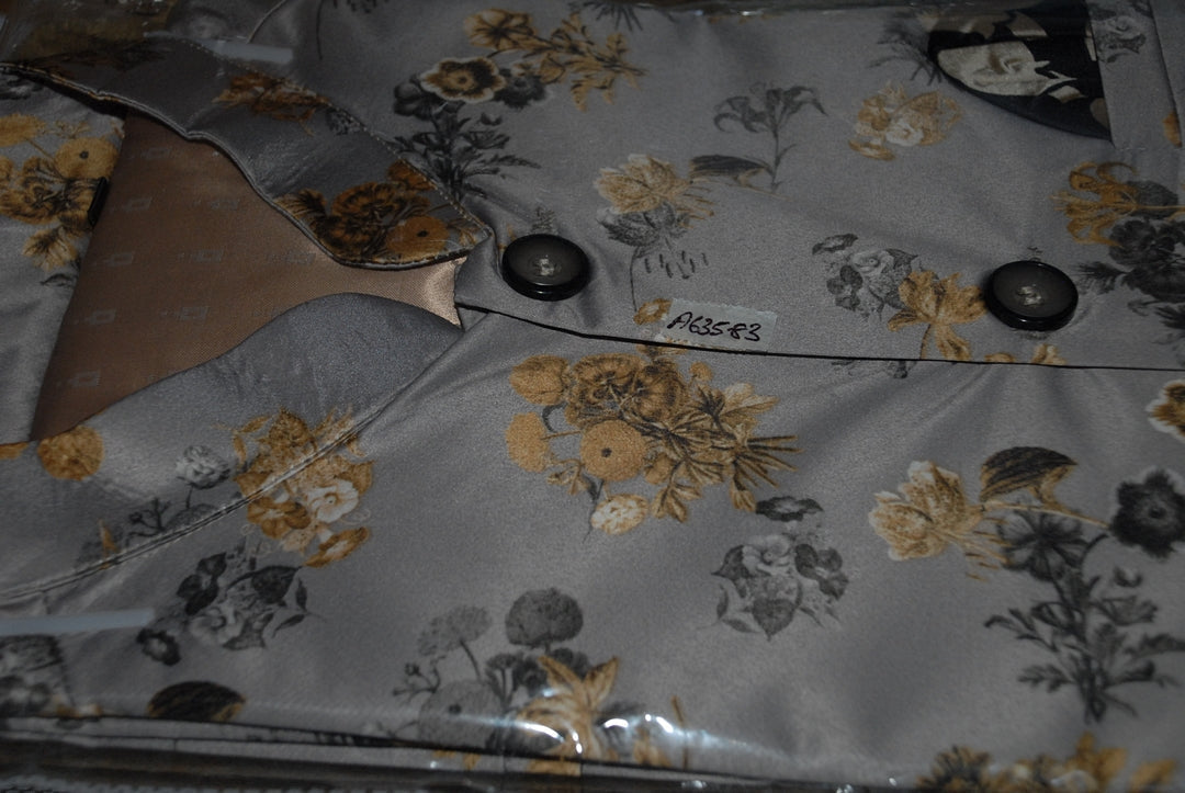 Jompers Men's Grey Printed Nehru Jacket | Grocsy