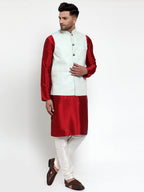 Jompers Men Blue Embroidered Nehru Jacket | Grocsy