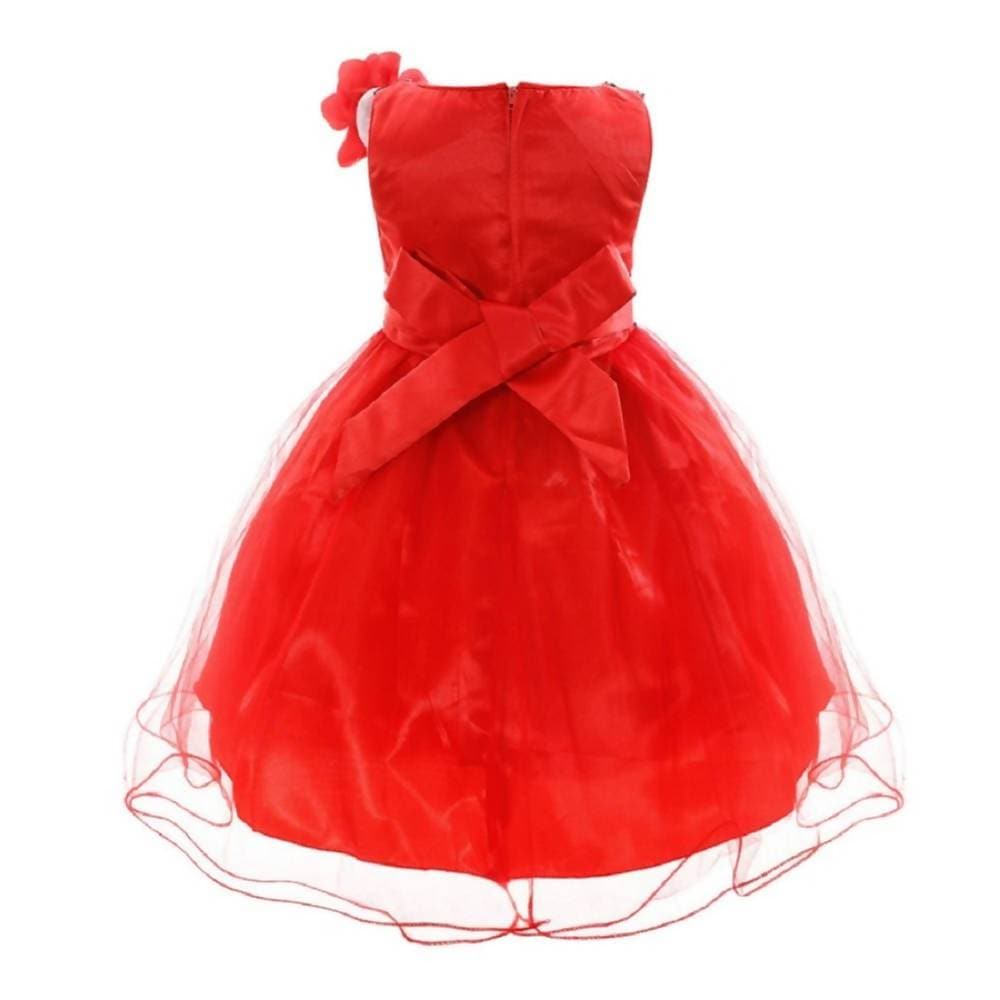 Asmaani Baby Girl's Black & Red Colour Satin A-Line Maxi Full Length Dress (AS-DRESS-22082) | Grocsy