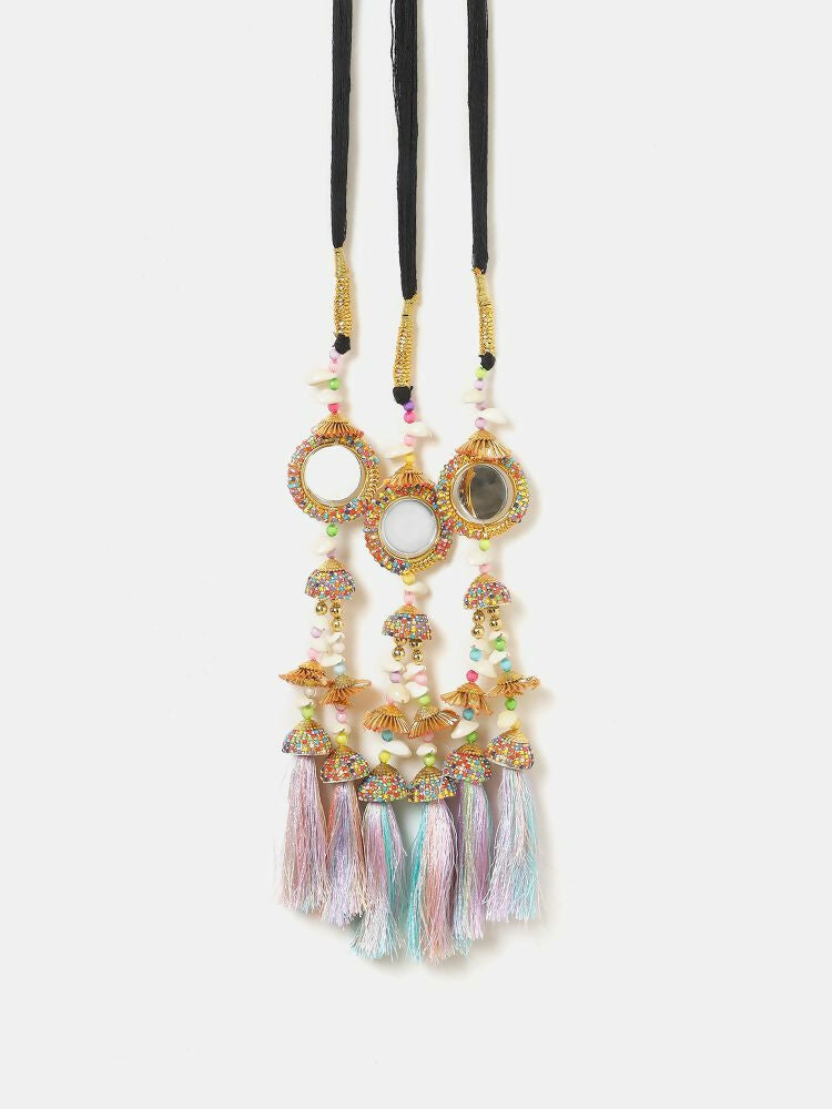 Ruby Raang Shell And Mirror Work Parandi | Grocsy