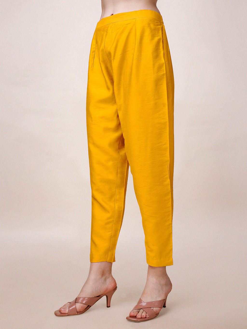 Yellow Chanderi Hand Embroidered Kurta With Pant & Dupatta Set., Multicolor - Hiral Fashion | Grocsy