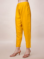 Yellow Chanderi Hand Embroidered Kurta With Pant & Dupatta Set., Multicolor - Hiral Fashion | Grocsy