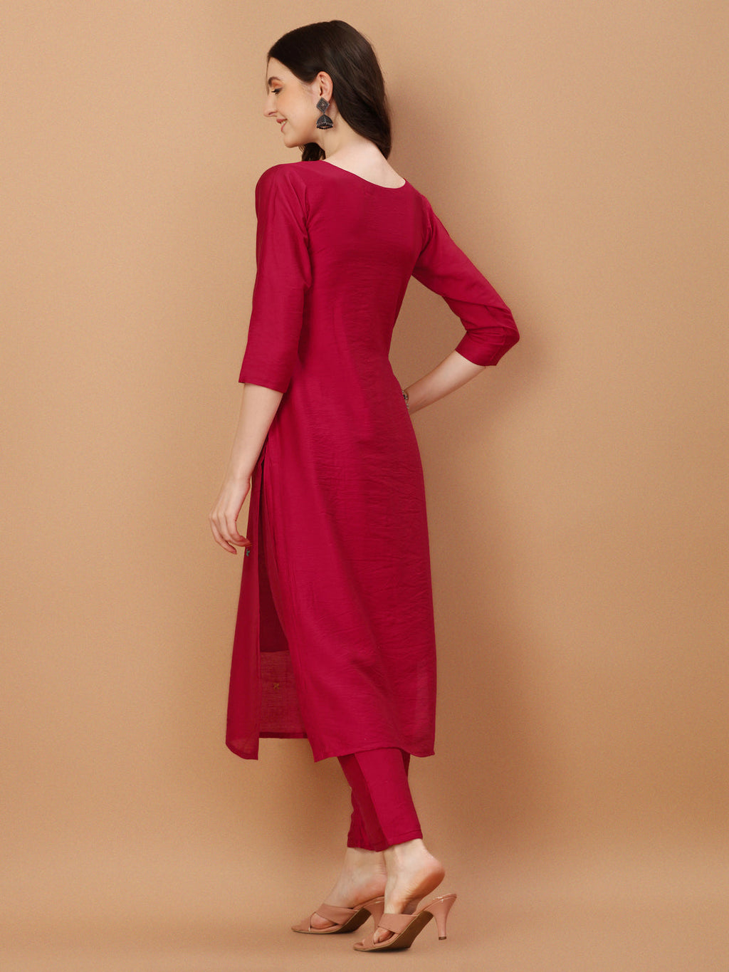 Embroidered Kurta With Pant And Embroidered Dupatta Set, Multicolor - Hiral Fashion | Grocsy