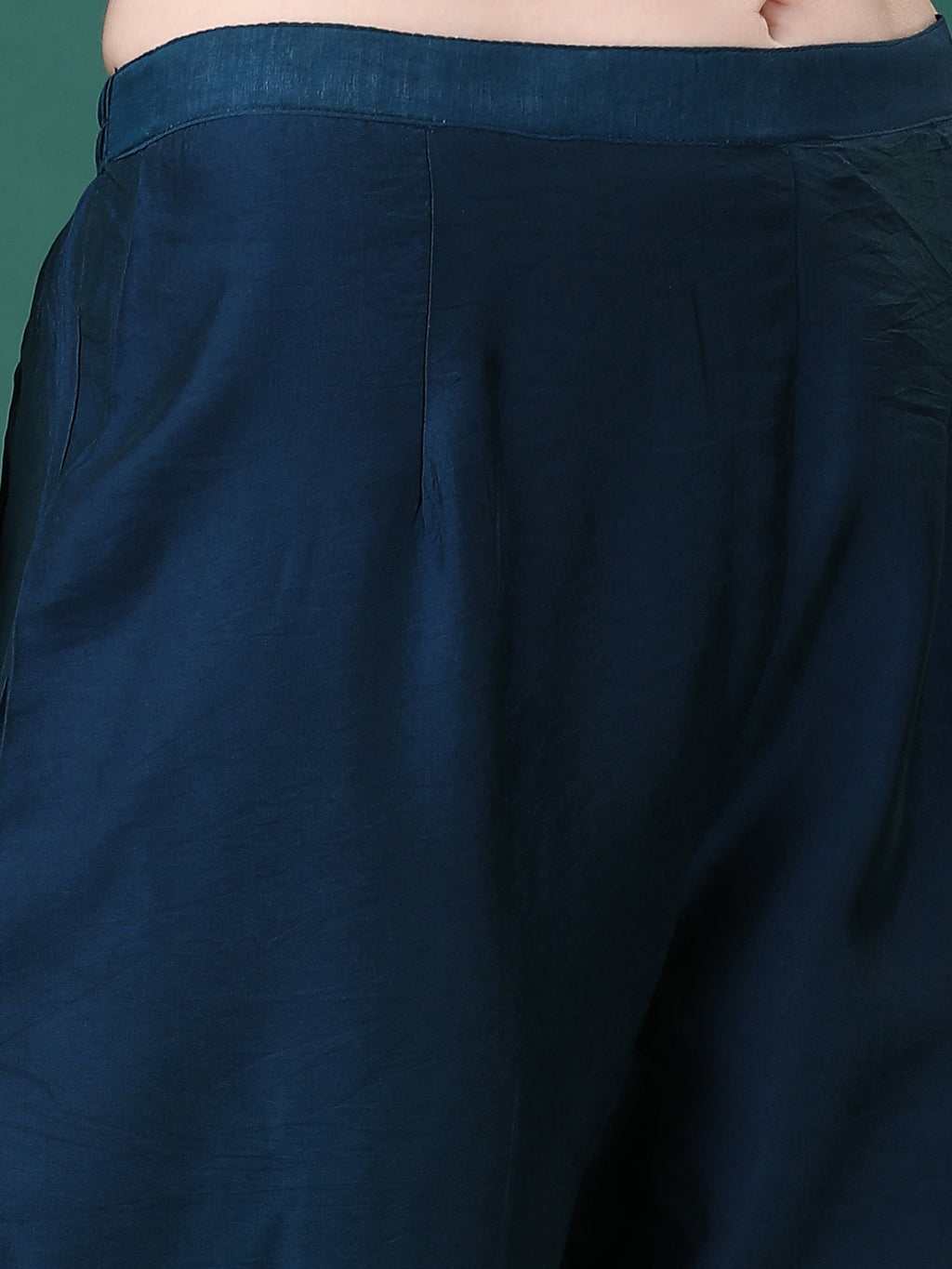 Hand Embroidered Kurta With Pant & Dupatta, Multicolor - Hiral Fashion | Grocsy
