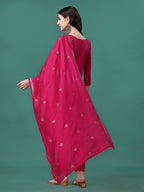Hand Embroidered Kurta With Pant & Embroidered Dupatta, Multicolor - Hiral Fashion | Grocsy