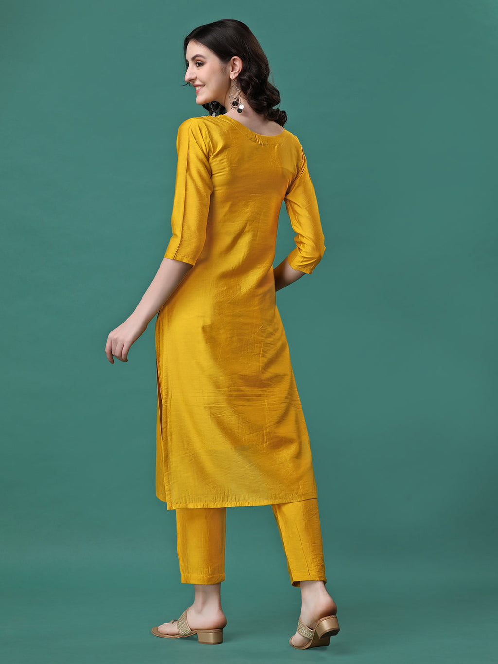 Hand Embroidered Kurta With Pant & Embroidered Dupatta, Multicolor - Hiral Fashion | Grocsy