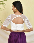 Amodini Designer Studio Heavy Work White Pearl Padded Blouse | Grocsy