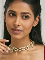 Nuyug 22K Gold-Plated Kundan & Pearl Studded Matha Patti Head Jewellery | Grocsy