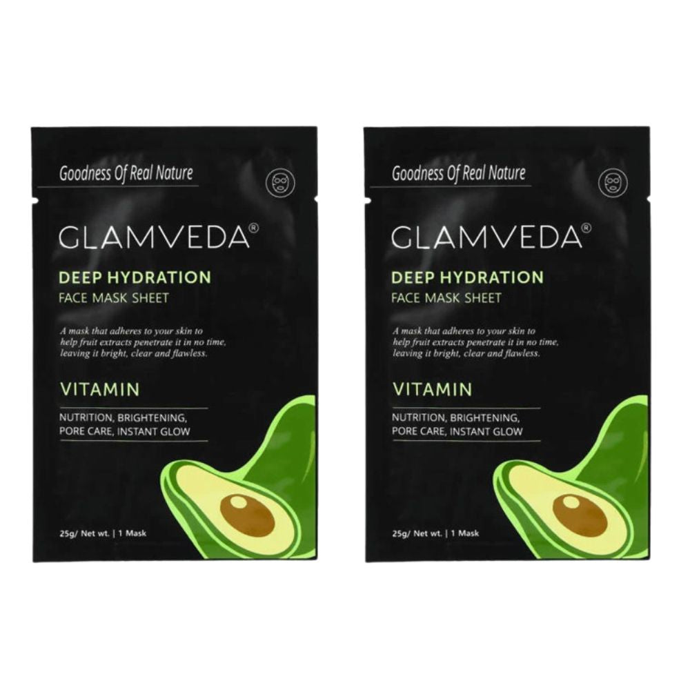 Glamveda Vitamin Sheet Mask-Pore Care & Nutrition | Grocsy