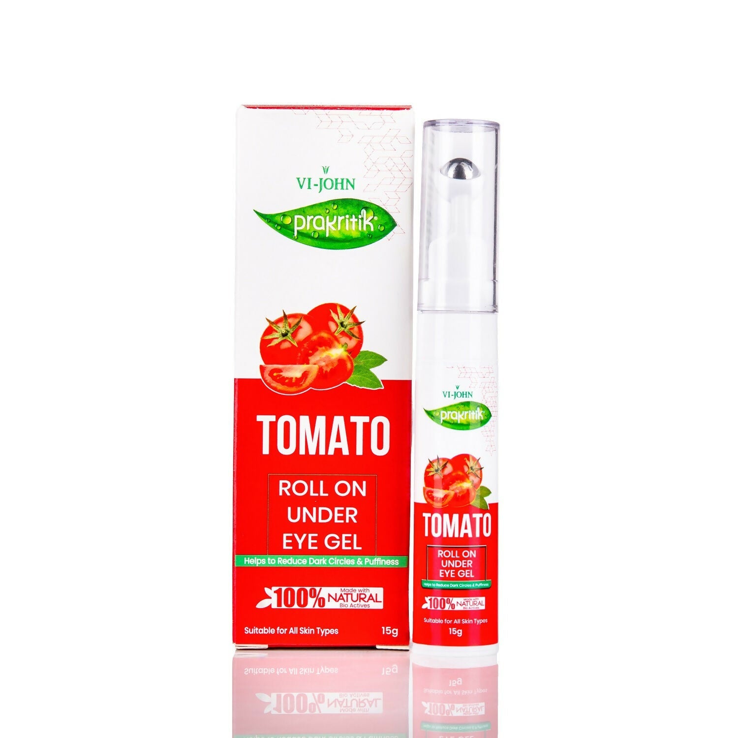VI-JOHN Prakritik Tomato Under Eye Gel, Reduces Dark Circles, Puffiness,Fine Lines 100% Bioactives | Grocsy