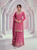 Vastranavya Exquisite Pink Heavy Chinon with Embroidered & Sequins Work Salwar Suits | Grocsy