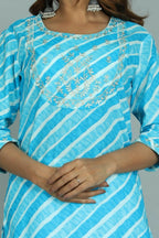 Alvano Women's Stylish Cotton Blend Laheriya Kurti | Grocsy