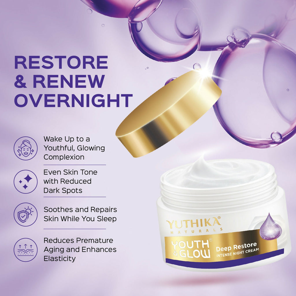 Yuthika Youth & Glow Deep Restore Night Cream For Women | Grocsy