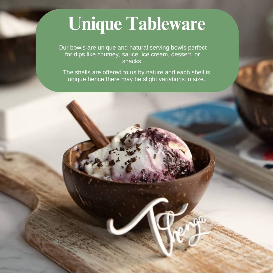Thenga Artisan Mini Coconut Shell Bowl with Spoon | Grocsy