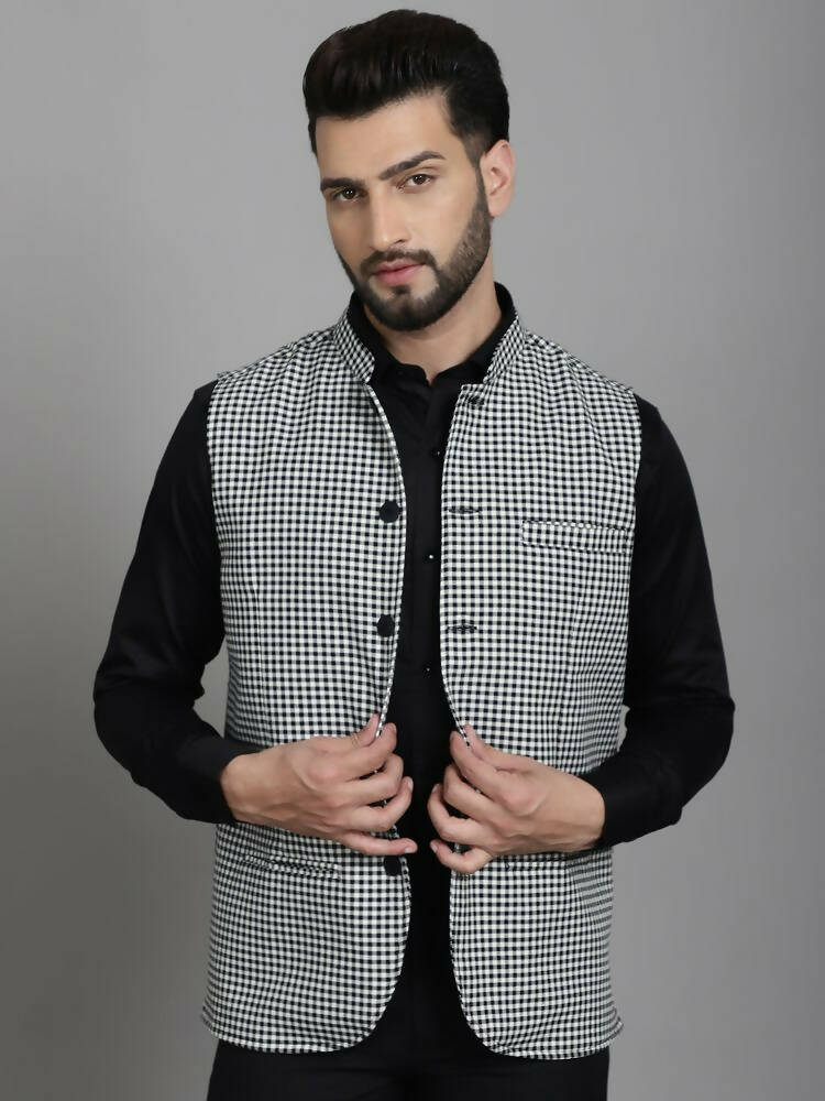 Even Apparels Nehru Jacket With Welt Pockets - Multi | Grocsy