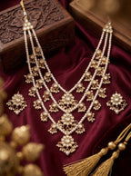 Jewel City Traditional Kundan & Pearl Layered Necklace Set - Handcrafted Ethnic Jewellery for Weddings | Grocsy