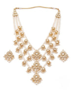Jewel City Traditional Kundan & Pearl Layered Necklace Set - Handcrafted Ethnic Jewellery for Weddings | Grocsy