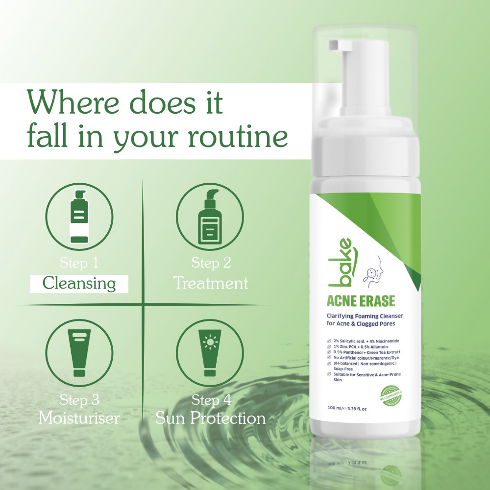 Bake Acne Erase Foaming Face Wash | Grocsy