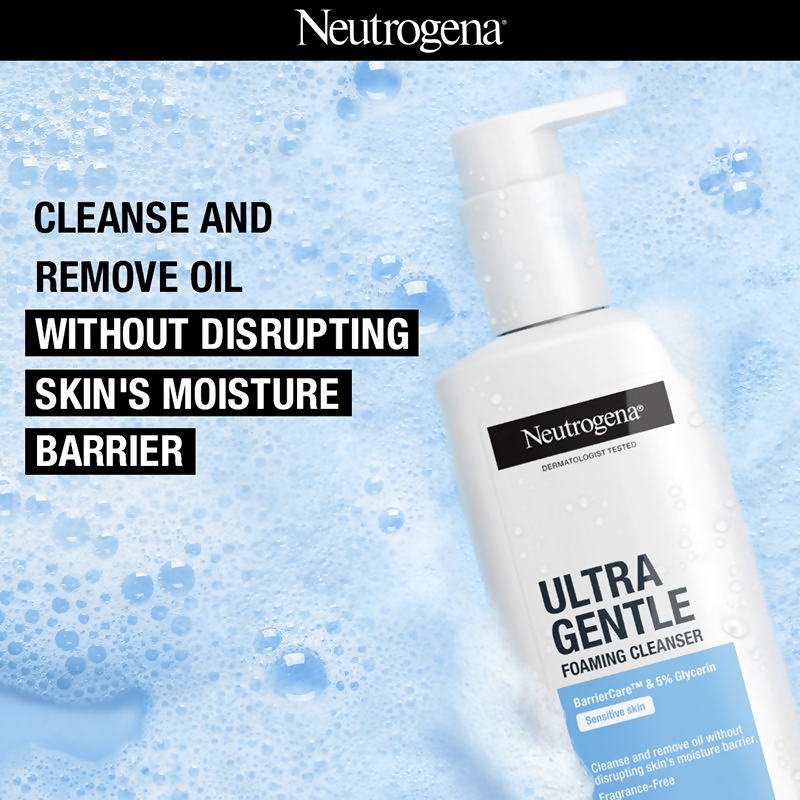 Neutrogena Ultra Gentle Foaming Face Cleanser Protect Skin Moisture - For Oily & Sensitive Skin | Grocsy