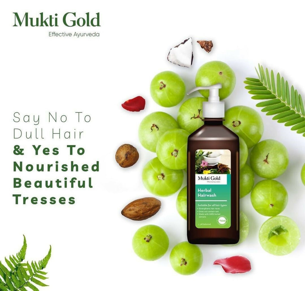 Axiom Mukti Gold Herbal Hairwash (Dispenser) | Grocsy
