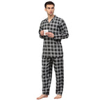 Jainish Men Black & White Checked Night suit | Grocsy
