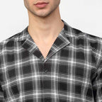 Jainish Men Black & White Checked Night suit | Grocsy